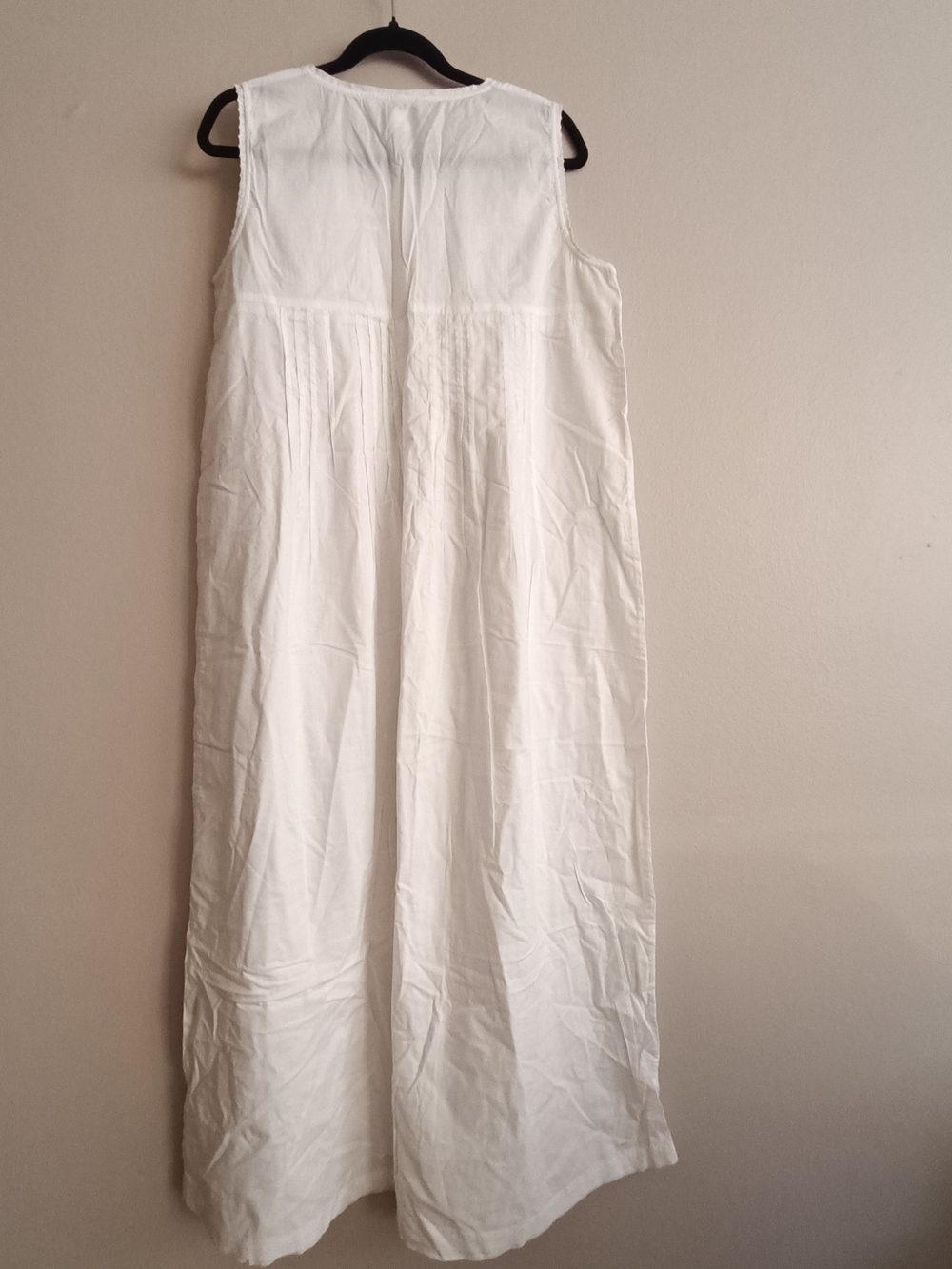 April Cornell Vintage White Cotton Embroidered Maxi Nightgown L Boho Coastal - Picture 9 of 14
